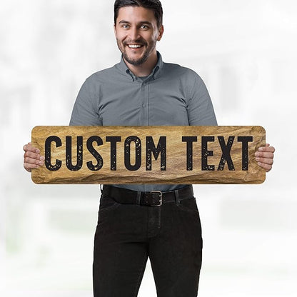 Custom Sign, Custom Street Sign, 11 Font Colors, 13 Font Styles, 4 Hole Options, 22 Sizes, 8x32 Inches, Rust Free DiBound, Fade Resistant, Made in USA by My Sign Center (Stone)