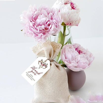 Andaz Press 100-Pack Thank You for Celebrating with Us Favor Tags Boho Rustic Floral Antlers Cardstock Gift Tags with Bakers Twine for Wedding Baby Shower Bridal Shower Party Favors 2 x 3.75-Inches