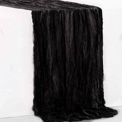 6 Pack Black Cheesecloth Table Runner 35x120 Inch 10Ft Rustic Gauze Cheese Cloth Thanksgiving Table Runner Sheer Cheesecloth Table Runners for Wedding Party Bridal Shower Decoration