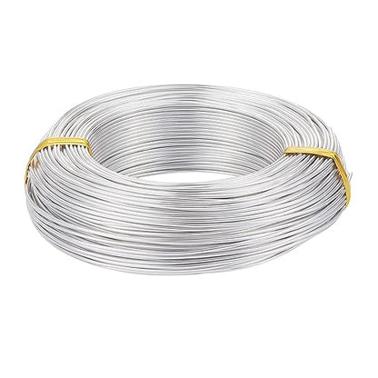 Fashewelry 328 Feet 15 Gauge Aluminum Wire Silver Bendable Metal Craft Wire for Beading Jewelry Craft Making