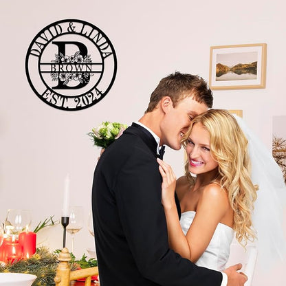 Personalized Christmas Gifts 2025 Best Housewarming Gifts Custom Metal Wedding Anniversary Sign Custom Metal Sign Wedding Gifts Personalized Family Name Signs Monogram Wall Décor
