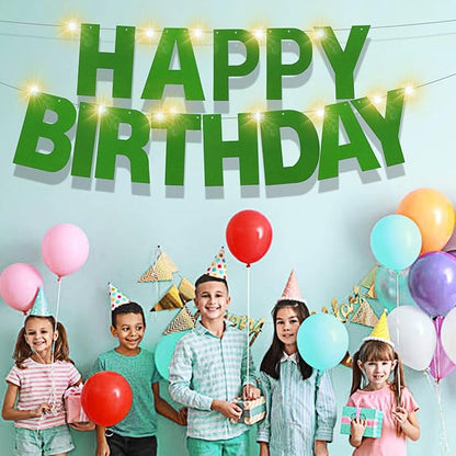167Pcs DIY Glitter Customizable Banner Kit Custom Banner DIY Happy Birthday Letter Banners Personalized Banners Decor for Christmas St.Patrick's Day Birthday Party Decorations Supplies(Glitter Green)
