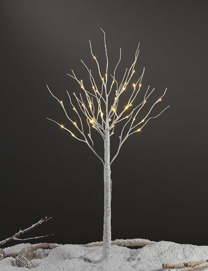 LIGHTSHARE 4 Feet Birch Tree, 48 LED Lights, Warm White, for Home, Festival, Party, and Christmas Decoration, Indoor and Outdoor Use