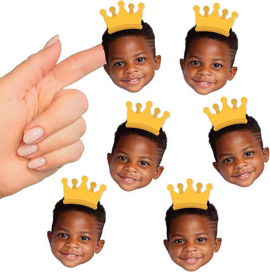 Big Dot of Happiness Custom Photo Crown - Party Favors - Fun Face Cut-Out Stickers - Set of 24