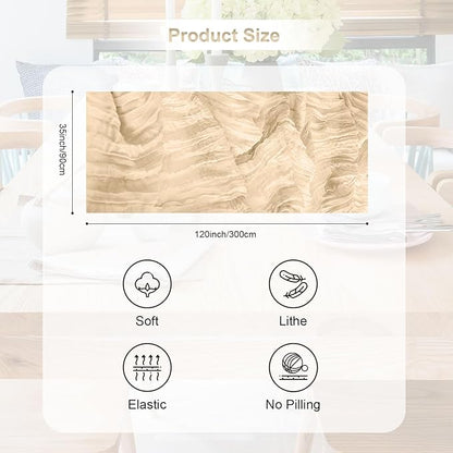 6 Pack Nude Cheesecloth Table Runner 35x120 Inch 10Ft Rustic Gauze Cheese Cloth Table Runner Sheer Cheesecloth Table Runners for Wedding Party Bridal Shower Decoration