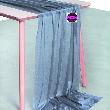 MDS Halloween Chiffon Table Runner - 25 Pack, 29 x 170 Inches, 14ft Each - Sheer Spooky Table Runners for Haunted House Parties, Trick-or-Treat Tables, Witchy Décor, Wedding & Events - Dusty Blue