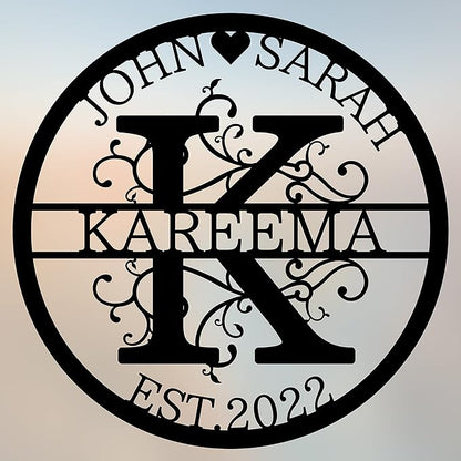 Personalized Last Name Metal Signs - Custom Metal Signs - Split Letter Monogram - Family Sign- Wall Art - Outdoor Wall Decor - Housewarming Gift for Couple - Personalized Wedding Gift