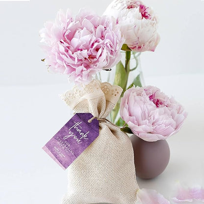 Andaz Press 100-Pack Personalized Thank You for Celebrating with Us Wedding Favor Tags with Bakers Twine Purple Ombre Watercolor Custom Cardstock Wedding Gift Tags for Party Favors 2 x 3.75-Inches