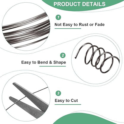 0.7 mm/21 Gauge Copper Wire for Jewelry Making, 10.2FT Copper Beading Craft Wire for Jewelry/Weaving/DIY Crafting/Planting, Color-Retaining [3.1M, Metallic Black]