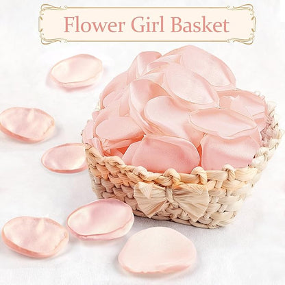300pcs Blush Faux Silk Rose Petals for Wedding Aisle Scatter, Flower Girl Basket, Table Centerpieces, Bridal Shower, and Romantic Party Decor