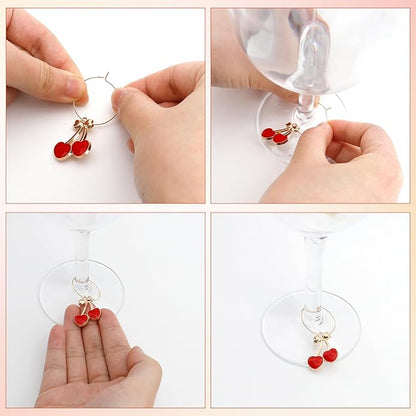 Wine Glass Charms Wine Charms for Stem Glasses Glass Markers Identifiers Tags for Christmas Tasting Party Favors Decorations