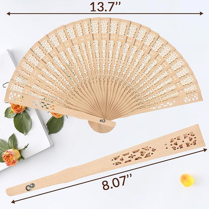50Pcs Personalized Folding Hand Fans Custom Engraved Summer Wedding Fans,Personalized Wooden Fan Party Favor Bridal Shower Gifts for Guests