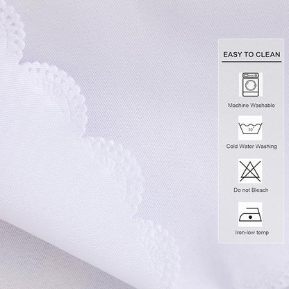 Small Square White Tablecloth 36 x 36 Inch Polyester Fabric Washable Table Cover Decorative Wrinkle Resistant Solid Color Table Cloth for Kitchen Dinning Party Wedding Camping