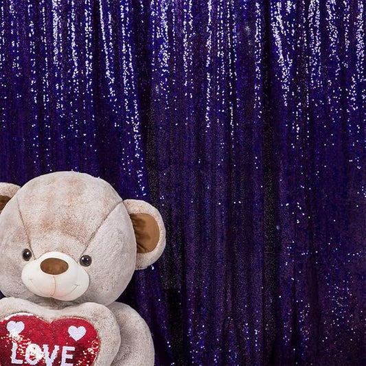 JYFLZQ Purple Sequin Backdrop Curtains 6ft x 8ft 1 Panel Glitter Photo Booth Backdrops Sparkly Photography Background Drapes for Parties Wedding Bridal Showers
