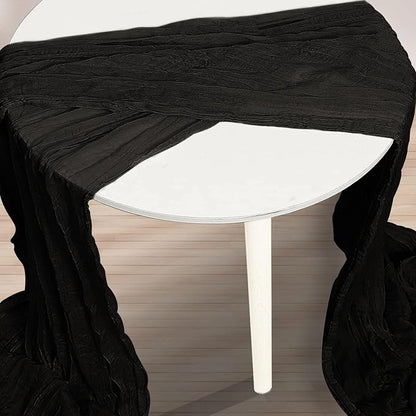6 Pack Black Cheesecloth Table Runner 35x120 Inch 10Ft Rustic Gauze Cheese Cloth Thanksgiving Table Runner Sheer Cheesecloth Table Runners for Wedding Party Bridal Shower Decoration