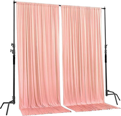 AK TRADING CO. Polyester Backdrop Drapes Curtains Panels with Rod Pockets - Wedding Ceremony Party Home Window Decorations - Peach, 5 ft x 10 ft