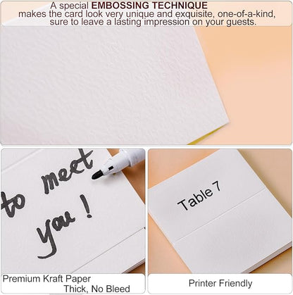 60 Pcs Premium Place Cards, 2x3.5in Small Tent Cards, Blank Fillable Banquet Seat Cards, Name Cards, Escort Cards, Table Cards, Wedding Place Cards for Wedding, Table, Dinner Parties