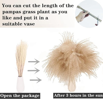 123 PCS Dried Flower Bouquet – Pampas Grass, Floral Decor for Home, Wedding, and Boho Style | Perfect for Vases, Fall, Spring, Summer, and Winter Arrangements
