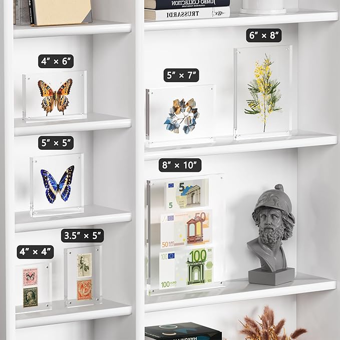 4x6 Acrylic Picture Frame 1 Pack, Clear Freestanding Double Sided Frameless Magnetic Photo Frames, Desktop Display Decor Gift