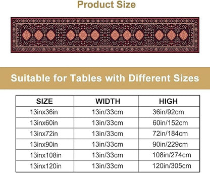 Vintage Boho Aztec Table Runner, Rustic Farmhouse Magical Kitchen Dining Home Party Table Decor 13x60in