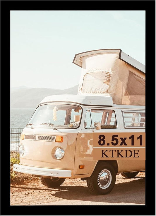 KTKDE 8.5 by 11 Picture Frame Black, Picture Frames 8.5 x 11frame with Shatter Resistant Plexiglass for Wall Mounting Display Horizontally or Vertically Hanging, Diploma Certificate Frames 8.5 x 11