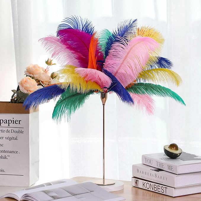 YAKRUNA 30PCS Hot Pink Ostrich Feathers Bulk 12-14 Inches for Centerpieces for Wedding Birthday Gatsby Party, Decorative Plumes for Vase & Table & Christmas Tree Decor (30-35cm, Fuchsia)