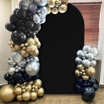 Black Arch Backdrop Cover 2.2ft x 5ft Fitted Spandex Arch Cover Balloon Arch Backdrop Fabric for Wedding Party Stage Decoations