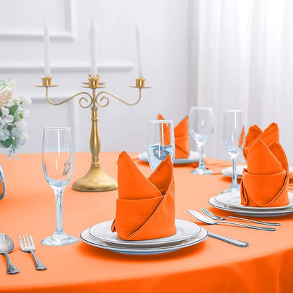 Cloth Napkins 20x20 inch Washable Polyester Dinner Napkins Soft Table Napkins for Wedding Party Dining Banquet(Orange,100PCS)