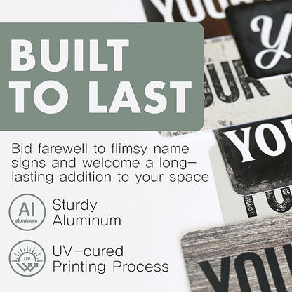 Rustic Custom Metal Sign - Custom Sign for Indoor or Outdoor Use (Rustic Black, 15x15 inches)