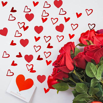 200 Pcs Red Heart Paper Confetti for Valentine's Day Wedding Baby Shower Birthday Party Table Decoration Supplies