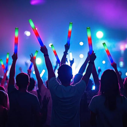AOWDIAO 24 Pcs 16″ Foam LED Glow Sticks, 3 Light Up Modes, Party Favors for Wedding, Festival & More