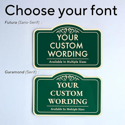 Custom Decorative Outdoor Metal Signs - Personalized Aluminum Signs, Waterproof, USA Made - Design 1 Forest Green 24x18 In