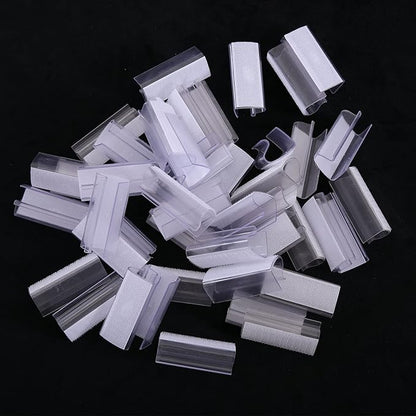 50Pcs Table Skirting Clips, Clear Plastic Table Skirt Clips with Hook Fastener Fits 3/4" to 1" Tables for Indoor Outdoor Events Wedding Meeting