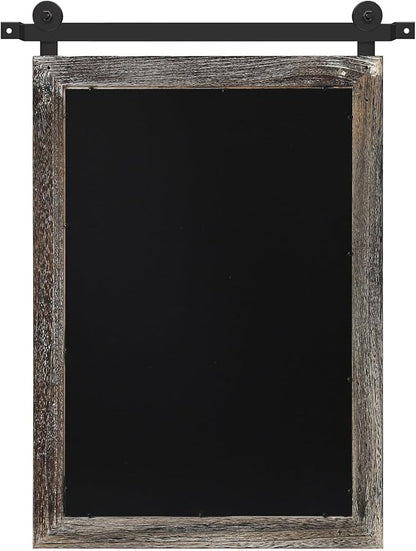 COGOOD Farmhouse Barn Door Mirror - 21" x 30" Rustic Wood Framed Wall Mirror for Bathroom, Living Room, Entryway Wall Decor (Speckled White)
