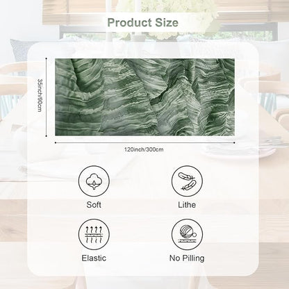 6 Pack Sage Green Cheesecloth Table Runner 35x120 Inch 10Ft Rustic Gauze Cheese Cloth Table Runner Sheer Cheesecloth Table Runners for Wedding Party Bridal Shower Decoration