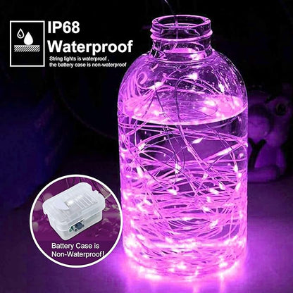 pozzolanas 100 Pack Pink Battery Operated String Lights - 7ft Waterproof Fairy Lights with 20 LEDs for Home, Mason Jar, Party, Wedding, Halloween, Christmas Decorations