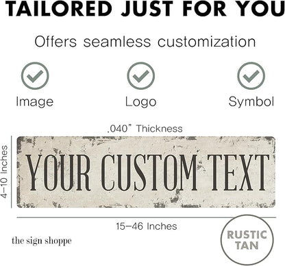 Rustic Custom Metal Signs - Custom sign for indoor or outdoor use. Many styles available. Personalized metal signs perfect for rental properties, business signage, directional and delivery signs, gift giving and more! Made in U.S.A. Printed on rust-res...