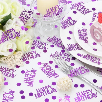 Birthday Confetti - Purple Happy Birthday Decorations, 270 Pcs