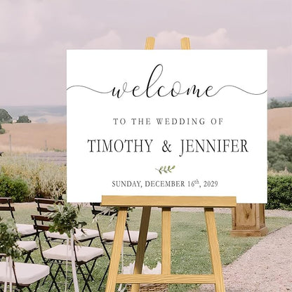 Custom Wedding Welcome Sign, Rustic Wedding Signs, Wedding Decorative Signage, Welcome Sign For Wedding Entrance, Greenery Floral Theme Wedding Sign Decoration