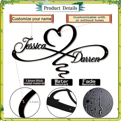 Personalized Infinity Symbol, Metal Love Sign, Love Sign Infinity Heart Sign Metal Wall Decor, Metal Wall Art Decor, Valentine's Day Gift for Her, Metal Wall Art Room Wall Decor