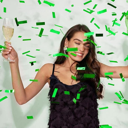 Party Poppers Confetti Cannon 12 Pack Green Poppers 12 Inch Party Shooters Mylar Confetti Green Foil Confetti Cannons Bulk for Wedding Birthday Graduation Baby Shower Christmas New Year
