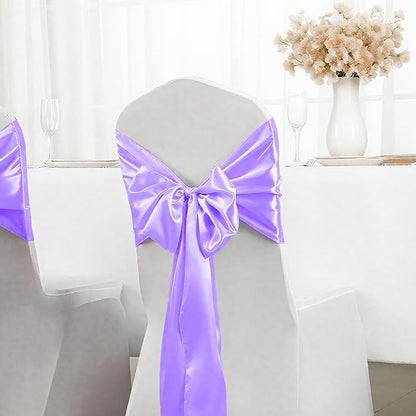SHEJIZE 10 Pack Lavender Satin Table Runner 12x108 Inches Long, Bright Silky Smooth Satin Table Runner Table Decor for Wedding Banquet Christmas Prom Event Birthday Party