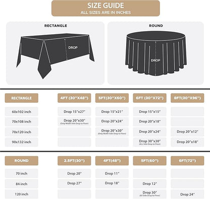 Fitable 10 Pack Rectangle Tablecloths: Stain Resistant Wrinkle Free Fabric Table Clothes, Washable Reusable Polyester Table Covers for Wedding Party Birthday Banquet Reception(Black, 70x120 Inch)