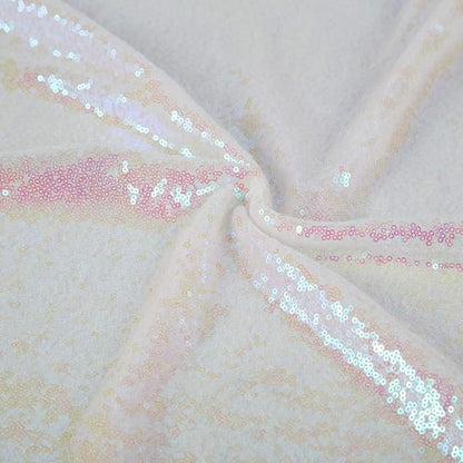 JYFLZQ White Iridescent Sequin Backdrop Curtains 4ft x 6.5ft 1 Panel Glitter Photo Booth Backdrops Sparkly Photography Background Drapes for Parties Wedding Bridal Showers