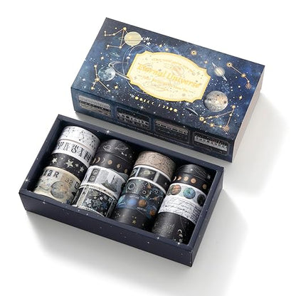 18 Rolls Celestial Washi Tape Set Galaxy washi Tape for Crafts and Journaling DIY washi Tape for journaling Decorative Tape for Scrapbook Scrapbooking Supplies