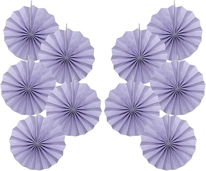 Purple Birthday Decorations,DIY Purple Paper Fans Hanging Decoration ,Party Decorations for Adults 8in,Little Mermaid Party Decor,Baby Shower Decorations 30 Color DIY Set (Light Purple)