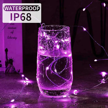 Aogist Led Fairy Lights 3 Modes Battery Operated String Lights Waterproof Silver Wire 7 Feet Firefly Starry Moon Mason Jar Lights for DIY Wedding Party Christmas (Pink, 20 Pack)
