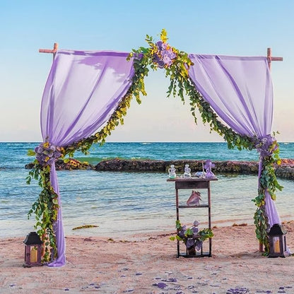 Wedding Arch Draping Fabric Lavender Purple Sheer Wedding Arch Drapes for Ceremony Bridal Party Romantic Wedding Decor 19Ft Length x 28" Width 1Panel