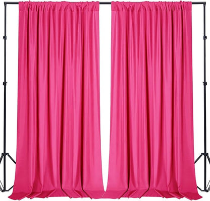 Sugargirl 10x10FT Fuschia Backdrop Curtains Polyester Photo Backdrop Drapes Curtains 2 Panels with Rod Pockets for Party Birthday Wedding Photography Home Decoration