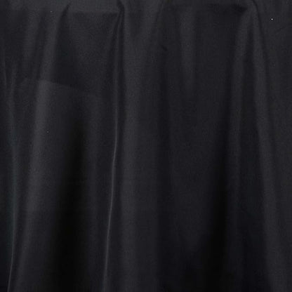 Efavormart Round Tablecloth, 132 Inch Stain & Wrinkle Resistant Washable Table Cloth, Decorative Polyester Fabric Table Cover for Banquet, Wedding, Dining- Black
